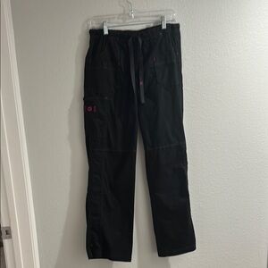 Women’s black and pink cargo scrubs